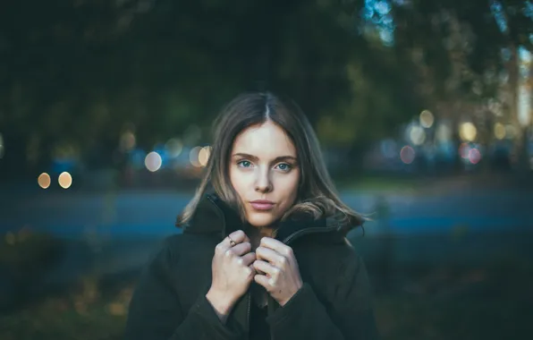 Girl, Beauty, Blond, Blue Eyes, Cold, Sight