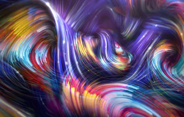 Картинка линии, узор, краски, фрактал