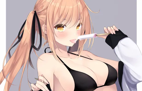 Girl, sexy, cleavage, long hair, boobs, anime, beautiful, twintails