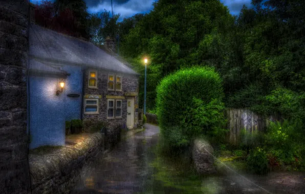 Картинка дождь, улица, England, High Peak District