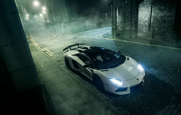 Aventador, GFWilliams Photographer, Lamborghini, mist, night