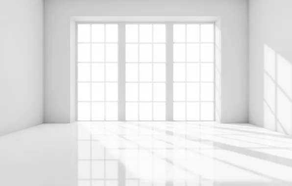 Картинка комната, интерьер, окно, белая, пустая