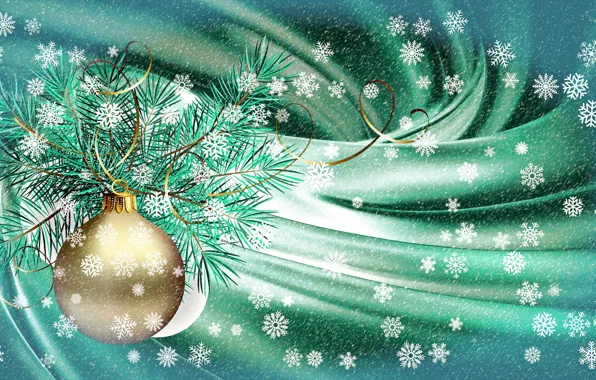 Картинка снежинки, коллаж, Новый Год, Рождество, серпантин, картинка, еловая ветка, новогодняя открытка