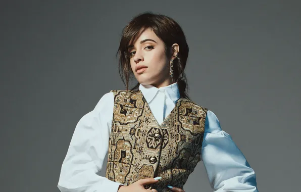 Взгляд, девушка, поза, фото, портрет, блузка, Elle, Camila Cabello