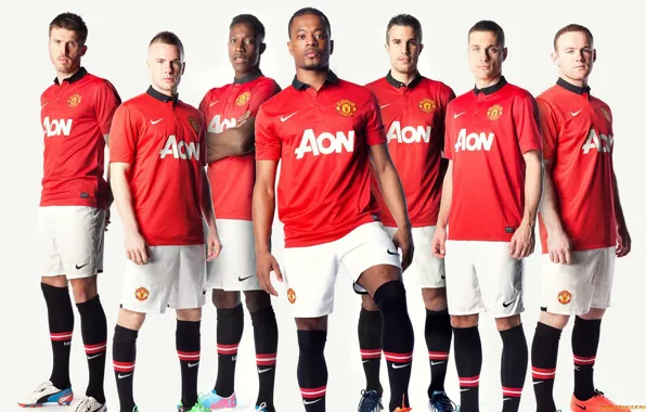 Футбол, игроки, Manchester United, Манчестер Юнайдет, футбольный клуб