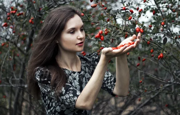 Картинка девушка, природа, сад