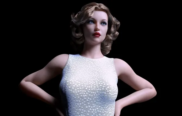 Девушка, фон, черный