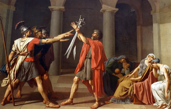 Картинка картина, мечи, rome, рим, painting, мужи, неоклассицизм, brothers