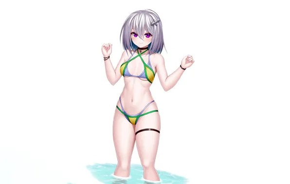 Girl, sexy, cleavage, legs, boobs, anime, water, beautiful
