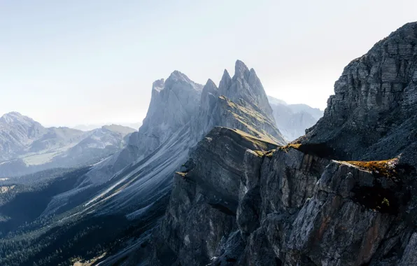 Картинка Утро, Италия, Italy, Morning, Sunshine, Доломитовые Альпы, Dolomites, Солнечный свет