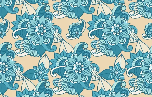 Цветы, фон, векторная графика, голубые цветы