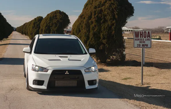 Turbo, white, mitsubishi, tuning, lancer, evolution, evo