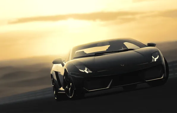 Lamborghini, чёрная, Gallardo, black, ламборджини, галлардо, гран туризмо, GT5