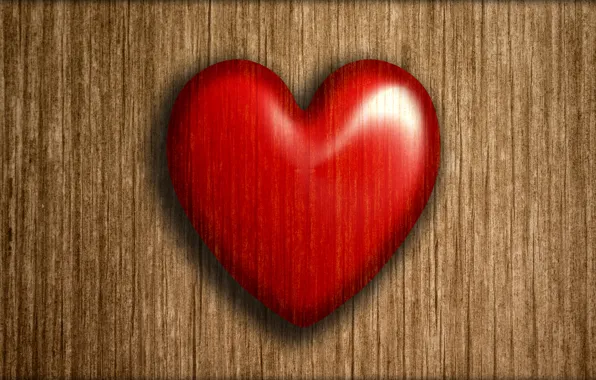 Сердце, доски, Red, Valentine's Day, Heart, Wood planks
