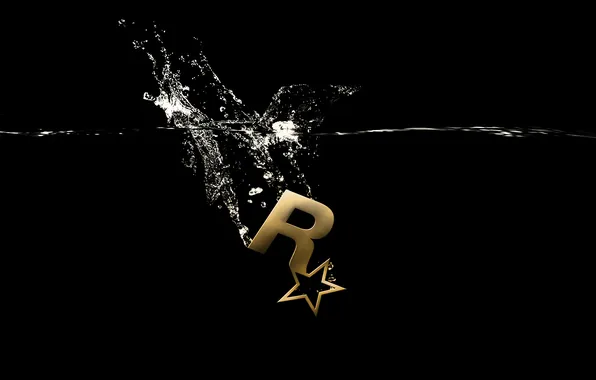 Логотип, рокстар, Rockstar Games, splash series, underwater gold