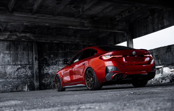 BMW, Red, Building, Rear, BMW M440, M440