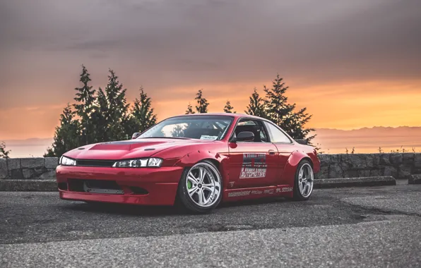 Картинка nissan, red, silvia, s14