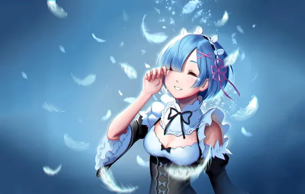Девушка, улыбка, слёзы, Rem, Re: Zero kara Hajimeru Isekai Seikatsu