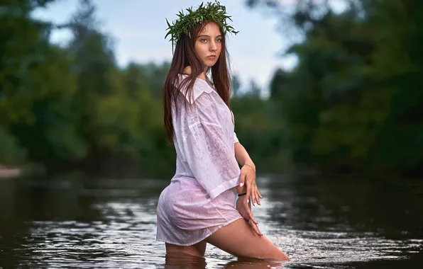 Картинка девушка, ножки, в воде, Вячеслав Цуркан, Girl in the water