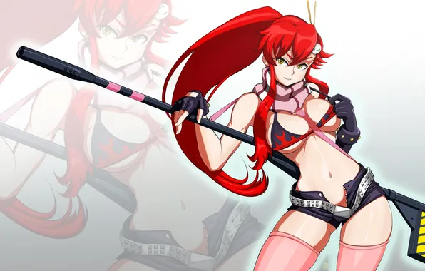 Грудь, девушка, тело, арт, винтовка, Yoko Littner, Tengen Toppa Gurren Lagann