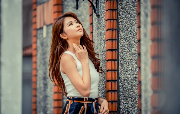 Девушка, азиатка, милашка, боке