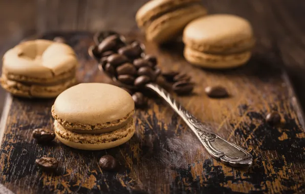 Зерна, крем, кофейные, Печенье, macaron, Iryna Melnyk