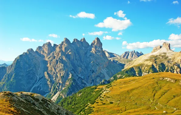 Горы, Альпы, луг, Италия, природа фото