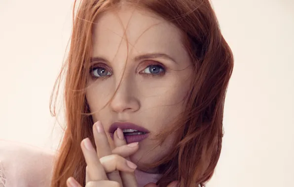 Картинка портрет, актриса, рыжая, Jessica Chastain