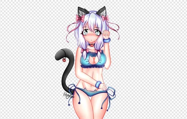 Girl, sexy, lingerie, pantsu, bra, cleavage, panties, long hair