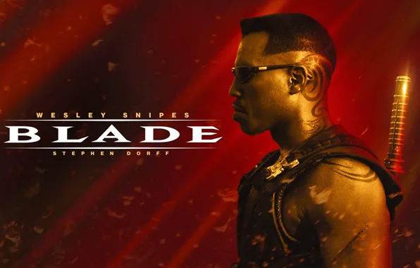Меч, Профиль, Тату, Охотник, Blade, Уэсли Снайпс, Wesley Snipes, Блэйд