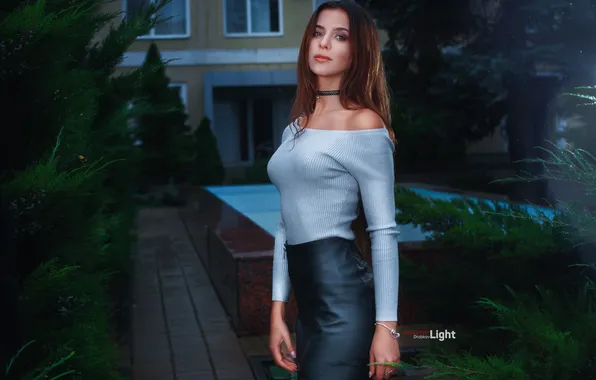 Взгляд, поза, модель, юбка, портрет, макияж, фигура, прическа