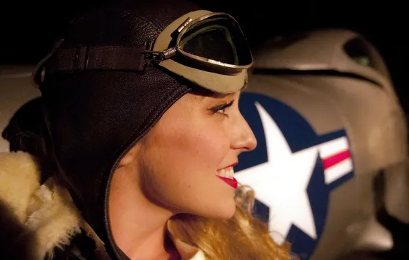 Девушка, авиация, фон