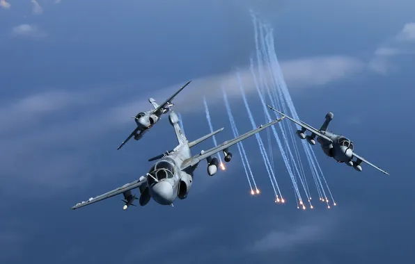 Картинка полёт, самолёт, Prowler, палубный, EA-6B
