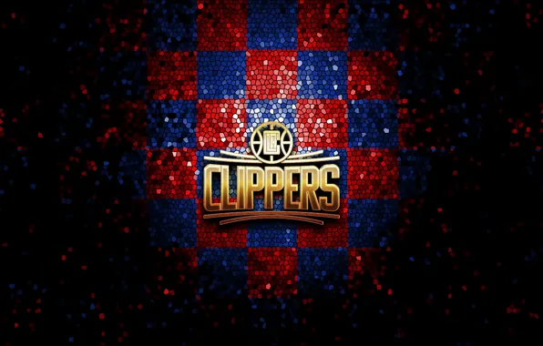 Wallpaper, sport, logo, basketball, NBA, Los Angeles Clippers, glitter, checkered