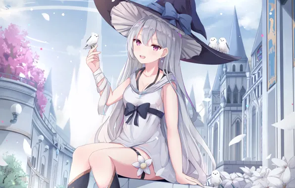 Girl, sexy, cleavage, long hair, dress, boobs, anime, beautiful