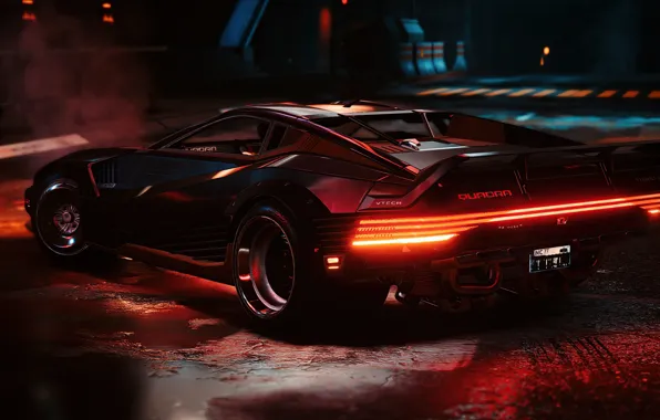 Картинка car, lights, cyberpunk 2077, quadra, future car