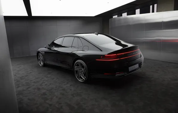 Картинка черный, седан, Black, Genesis, Genesis G90, 2024