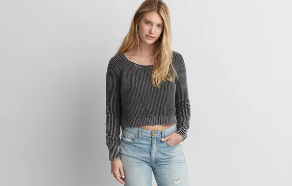 Girl, long hair, young, model, pretty, jeans, adorable, clothes