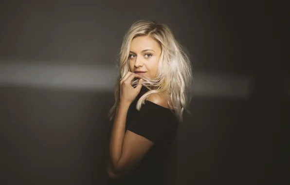 Взгляд, девушка, поза, фон, тень, Kelsea Ballerini