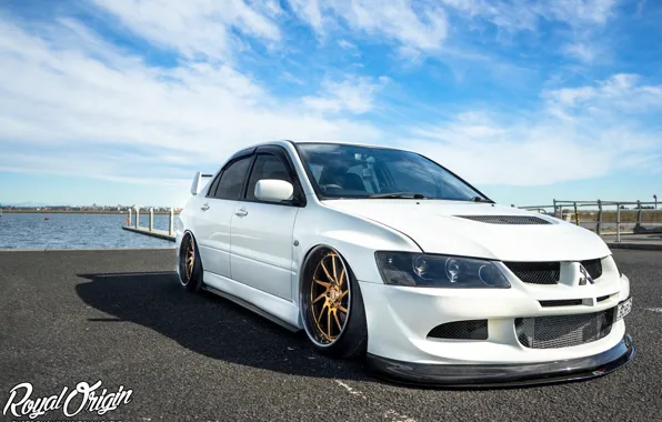 Turbo, white, wheels, mitsubishi, japan, jdm, tuning, lancer