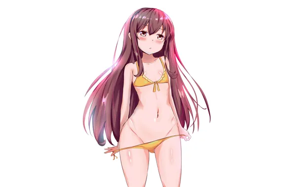 Girl, sexy, lingerie, pantsu, bra, cleavage, panties, pink hair