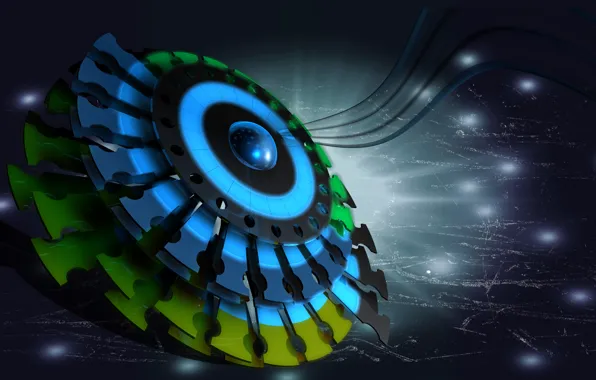 Картинка космос, свет, круги, шары, обои, диски