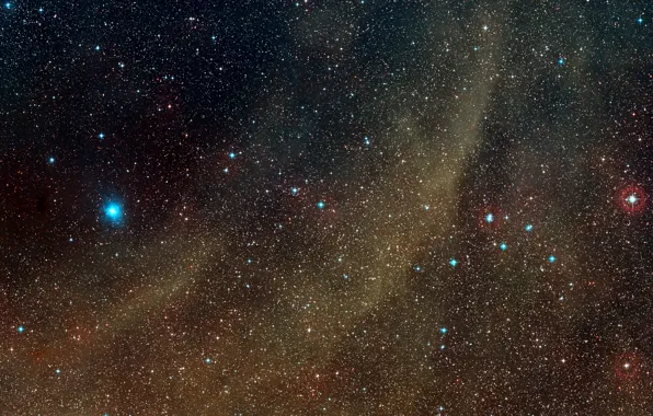 Stars, Constellation Vela, B-type subgiant, Velorum Cluster, Omicron Velorum, B-star, Blue-white B-type subgiant star