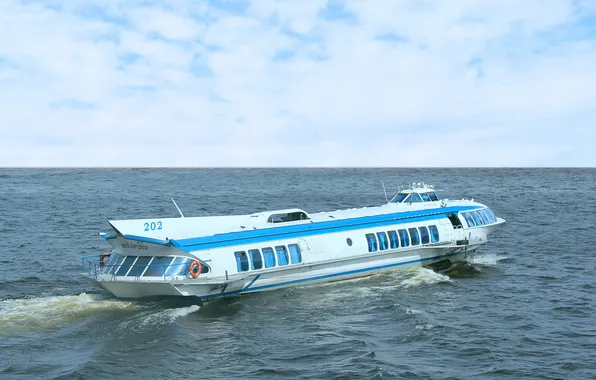 Теплоход, Метеор, на подводных крыльях