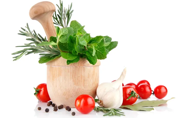 Зелень, помидоры, специи, tomatoes, vegetables