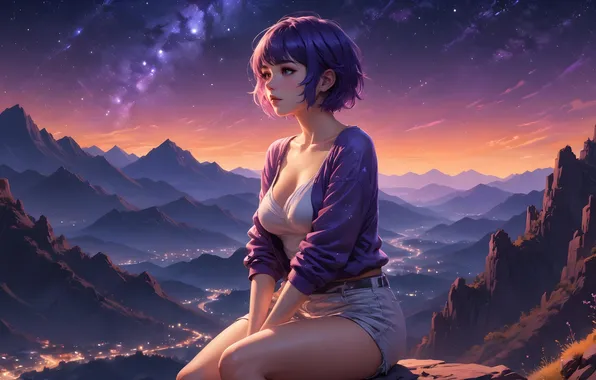 Картинка vista, girl, nights, mountain