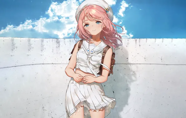 Girl, sexy, blouse, long hair, anime, beautiful, pretty, redhead