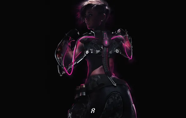 Девушка, Girl, Фон, Fantasy, Art, Фигура, Sonya Blade, Morta Kombat