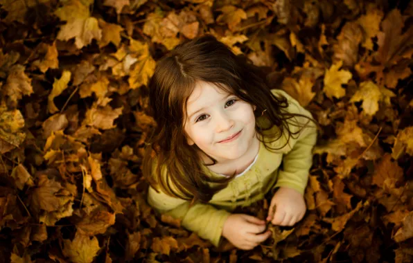 Осень, дети, улыбка, настроение, настроения, девочки, девочка, малыши