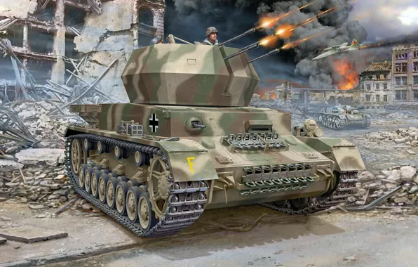 ЗСУ, Flakpanzer IV, германская зенитная самоходная установка, Wirbelwind